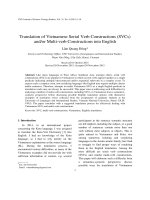 DSpace at VNU: Translation of Vietnamese Serial Verb Constructions (SVCs) and or Multi-verb Constructions into English