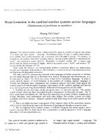 DSpace at VNU: Word foimation in the Cardinal number systems across languages (Mathematical problems in numbers)