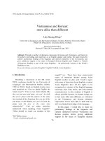 DSpace at VNU: Vietnamese and Korean: more alike than different