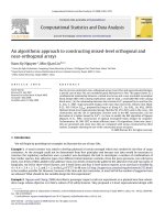 DSpace at VNU: An algorithmic approach to constructing mixed-level orthogonal and near-orthogonal arrays