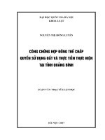 Công chứng hợp đồng thế chấp quyền sử dụng đất và thực tiễn thực hiện tại tỉnh quảng bình 