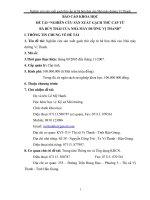 Báo cáo khoa học nghiên cứu sản xuất gạch thứ cấp từ bã bùn thải của nhà máy đường vị thanh 