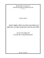 Hoàn thiện công tác đào tạo nhân lực đội ngũ cán bộ cấp huyện, Lộc Hà, Hà Tĩnh (LV thạc sĩ)