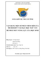 SKKN vận dụng một số phần mềm mới của microsoft vào dạy học ngữ văn để phát huy năng lực của học sinh 