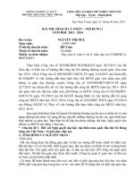 BÀI THU HOẠCH bồi DƯỠNG THƯỜNG XUYÊN năm học 2013 2014họ và tên NGUYỄN THỊ HUỆ 