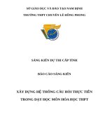 SKKN xây dựng hệ thống câu hỏi thực tiễn trong dạy học môn hóa học THPT 