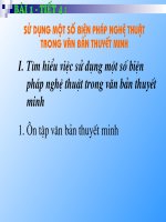 Bài 1. Sử dụng một số biện pháp nghệ thuật trong văn bản thuyết minh