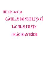 Bài 23. Cách làm bài nghị luận về tác phẩm truyện (hoặc đoạn trích)