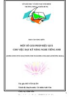 SKKN một số GIẢI PHÁP HIỆU QUẢ CHO VIỆC dạy kỹ NĂNG NGHE TIẾNG ANH 
