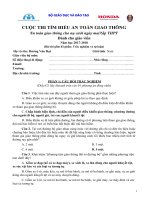 Đáp án cuộc thi ATGT cho nụ cười ngày mai (giáo viên) 2017 -2018