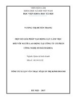 Một số giải pháp nhằm tạo động lực làm việc đối với người lao động tại công ty cổ phần công nghệ số bách khoa (tt) 