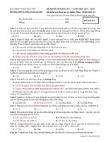 ĐỀ KIỂM TRA HỌC KỲ I NĂM HỌC 2017  2018 MÔN SINH LỚP 12 Mã đề 021