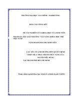 BÁO CÁO NGHIÊN CỨU KHOA HỌC: Các yếu tố ảnh hưởng đến quyết định mua thực phẩm chức năng