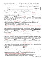 ĐỀ KIỂM TRA HỌC KỲ I NĂM HỌC 2017  2018 MÔN SINH LỚP 12 Mã đề 001