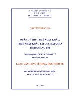 QUẢN lý THU THUẾ XUẤT KHẨU, THUẾ NHẬP KHẨU tại cục hải QUAN TỈNH QUẢNG TRỊ 