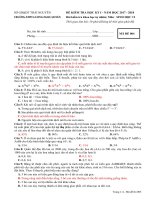 ĐỀ KIỂM TRA HỌC KỲ I NĂM HỌC 2017  2018 MÔN SINH LỚP 12 Mã đề 005