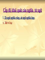 Bài 1. Cấp độ khái quát của nghĩa từ ngữ