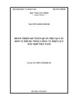 Hoàn thiện Kế toán quản trị tại các đơn vị thuộc Tổng Công ty Điện lực Dầu khí Việt Nam