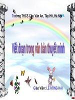 Bài 18. Viết đoạn văn trong văn bản thuyết minh