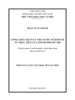 Công chức quản lý nhà nước về kinh tế từ thực tiễn của thành phố hà nội (tt) 