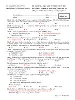 ĐỀ KIỂM TRA HỌC KỲ I NĂM HỌC 2017  2018 MÔN SINH LỚP 12 Mã đề 003