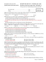 ĐỀ KIỂM TRA HỌC KỲ I NĂM HỌC 2017  2018 MÔN SINH LỚP 12 Mã đề 002