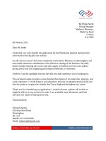 Mẫu đơn xin việc bằng Tiếng Anh ngành Dược sĩ