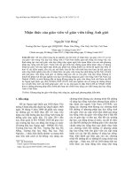 Teacher’s Perception of A good English Language Teacher