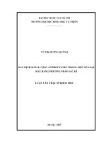 DSpace at VNU: Xác định hàm lượng Anthocyanin trong một số loại rau bằng phương pháp sắc kí