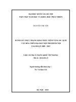 DSpace at VNU: Đánh giá thực trạng khai thác tiềm năng du lịch văn hóa trên địa bàn nội thành Hà Nội giai đoạn 2009 - 2013