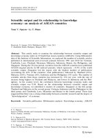 DSpace at VNU: Scientific output and its relationship to knowledge economy: an analysis of ASEAN countries