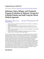 DSpace at VNU: Substance Abuse, Relapse, and Treatment Program Evaluation in Malaysia: Perspective of Rehab Patients and Staff Using the Mixed Method Approach