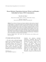 DSpace at VNU: Power Relation Negotiation between Writers and Readers Embedded in Some CNN Commentaries