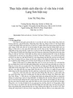 DSpace at VNU: Thực hiện chính sách dân tộc về văn hóa ở tỉnh Lạng Sơn hiện nay