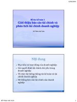 Bổ túc kế toán 1. Giới thiệu báo cáo tài chính và phân tích tài chính doanh nghiệp