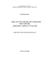 DSpace at VNU: Báo chí với vấn đề xây dựng đội ngũ cán bộ lãnh đạo, quản lý ở cơ sở