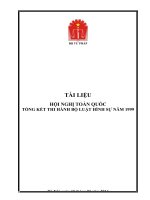 Tài liệu chính thức Hội nghị toàn quốc tổng kết thi hành Bộ luật Hình sự 1999 1. BIA TAI LIEU