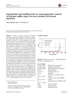 DSpace at VNU: Experimental and modeling study on room-temperature removal of hydrogen sulfide using a low-cost extruded Fe2O3-based adsorbent