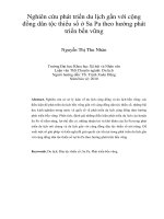 DSpace at VNU: Nghiên cứu phát triển du lịch gắn với cộng đồng dân tộc thiểu số ở Sa Pa theo hướng phát triển bền vững