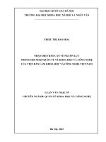 DSpace at VNU: Nhận diện rào cản về nguồn lực trong hội nhập quốc tế về khoa học và công nghệ của Viện hàn lâm Khoa học và Công nghệ Việt Nam