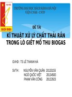 KĨ THUẬT XỬ LÝ CHẤT THẢI RẮN TRONG LÒ GIẾT MỔ THU BIOGAS