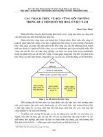 DSpace at VNU: Các thách thức về bền vững môi trường trong quá trình đô thị hoá ở Việt Nam