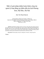 DSpace at VNU: Một số giải pháp nhằm hoàn thiện công tác quản lý hoạt động tại điểm đến du lịch Hương Sơn, Mỹ Đức, Hà Nội