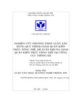 DSpace at VNU: Nghiên cứu phương pháp luận xây dựng quy trình giám quản kiến trúc tổng thể, đề xuất khung giám quản kiến trúc tổng thể tại tổng cục thống kê