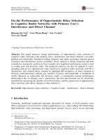 DSpace at VNU: On the Performance of Opportunistic Relay Selection in Cognitive Radio Networks with Primary User''s Interference and Direct Channel