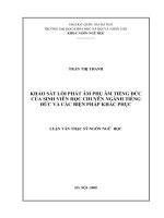 DSpace at VNU: Khảo sát lỗi phát âm phụ âm tiếng Đức của sinh viên học chuyên ngành tiếng Đức và các biện pháp khắc phục
