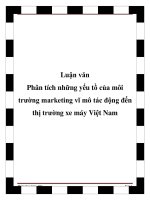 Luận Văn Phân Tích Những Yếu Tồ Của Môi Trường Marketing Vĩ Mô Tác Động Đến Thị Trường Xe Máy Việt Nam