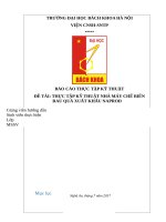 THỰC TẬP KỸ THUẬT NHÀ MÁY CHẾ BIẾN  RAU QUẢ XUẤT KHẨU NAPROD