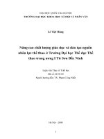 DSpace at VNU: Nâng cao chất lượng giáo dục và đào tạo nguồn nhân lực thể thao ở Trường Đại học Thể dục Thể thao trung ương I Từ Sơn Bắc Ninh