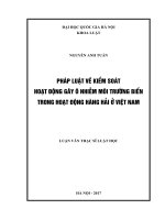 Pháp luật về kiểm soát hoạt động gây ô nhiễm môi trường biển trong hoạt động hàng hải ở việt nam 